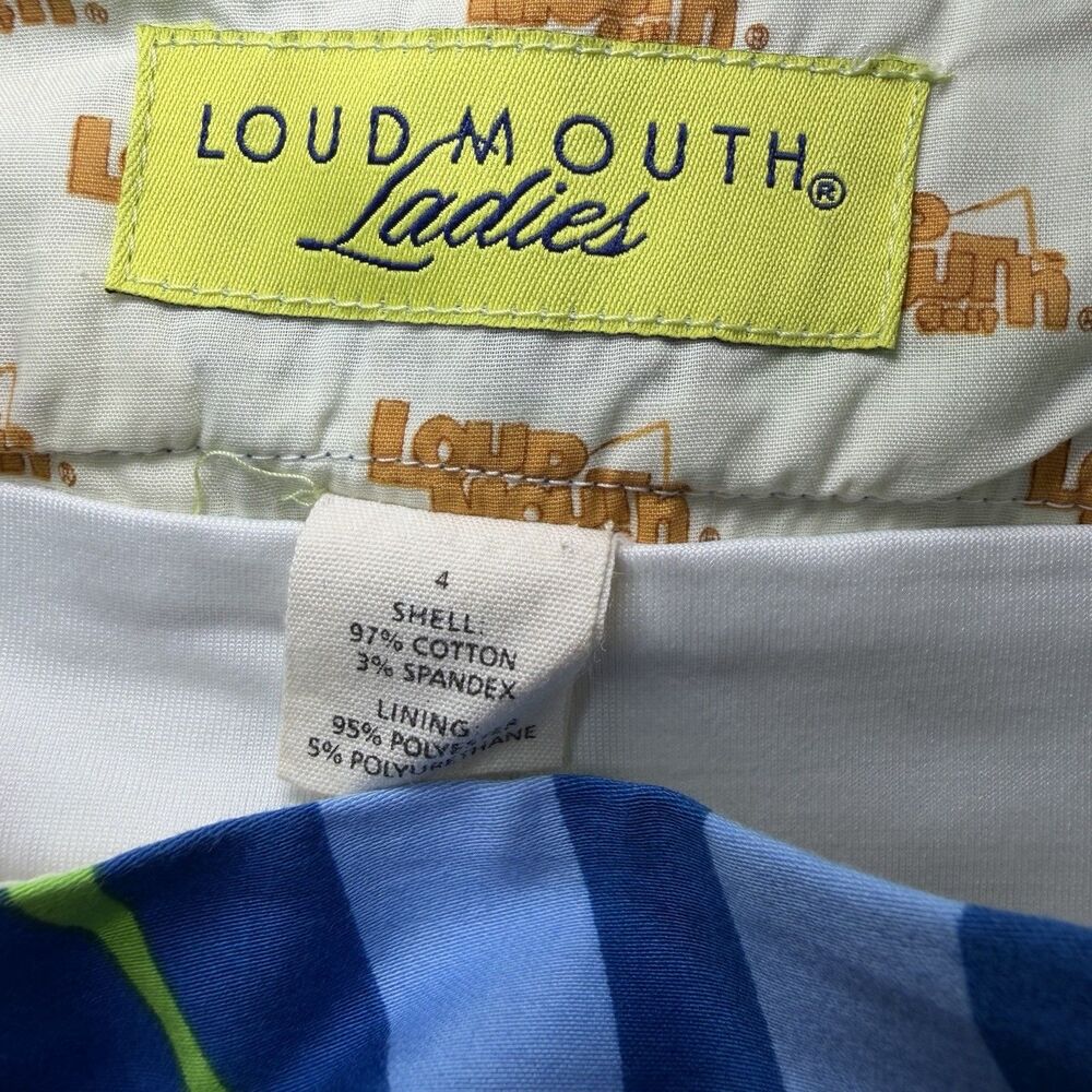 Loudmouth Ladies Golf Skort Womens Size 4 Green Blue Geometric 30” Waist - Picture 9 of 10